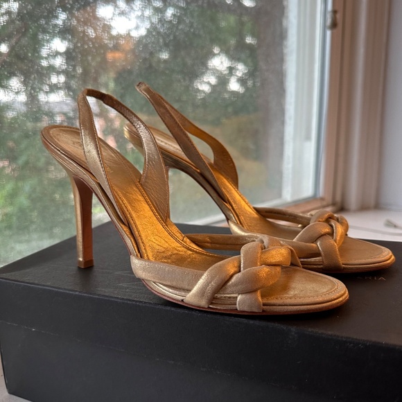 BCBGMAXAZRIA MA-MIRNA Metallic Strappy Sandals - Picture 1 of 3